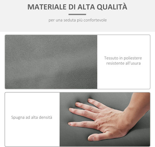 Outsunny Pernă Pentru Pat De Soare Cu Spătar Gri Închis 55x196cm
