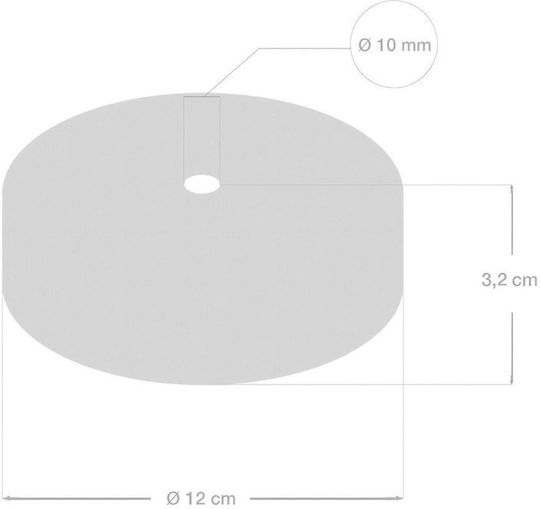 Ροζέτα Οροφής Υφασμάτινου Καλωδίου Φ12cm Ξύλο Creative Cables Cubalux 150187 Μπεζ