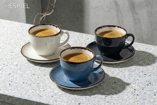 Espiel Terra Σετ Φλιτζάνια Καφέ από Πορσελάνη Γκρι 90ml 6τμχ