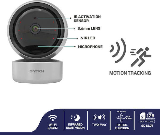 iSnatch HD-2K IP Surveillance Camera Wi-Fi Full HD+ 3MP Gray