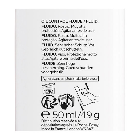 La Roche Posay Anthelios Uvmune Oil Control Fluid Αντηλιακή Λοσιόν Προσώπου SPF50+ 50ml