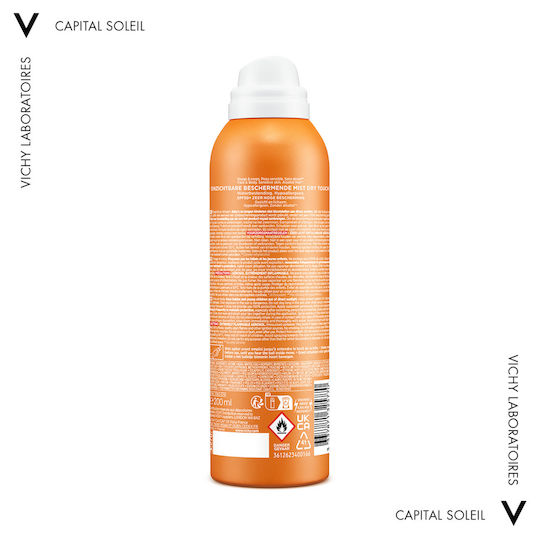 Vichy Ideal Soleil Invisible Hydrating Αδιάβροχο Αντηλιακό Mist Σώματος SPF50 200ml