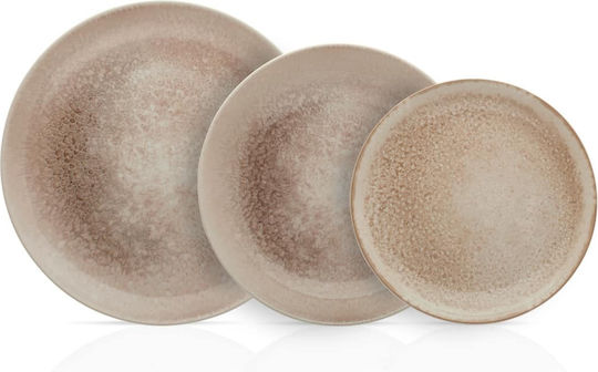 Cryspo Trio Brown Ceramic Dinnerware Set 20pcs