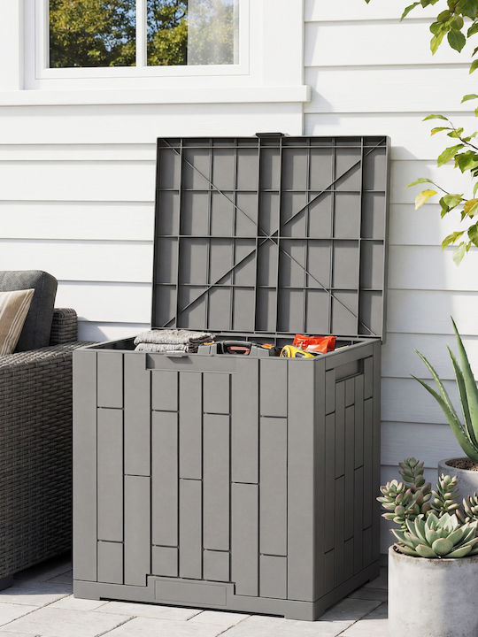 Outsunny Μπαούλο Αποθήκευσης Εξωτερικού Χώρου Rattan 114lt Γκρι Μ56xΠ44xΥ54εκ.