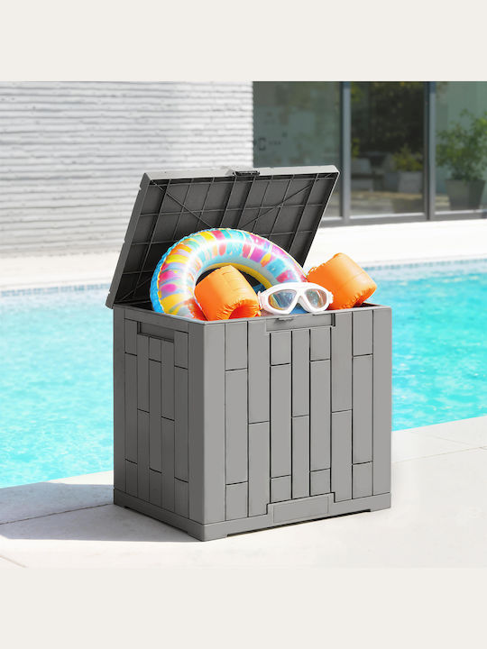 Outsunny Μπαούλο Αποθήκευσης Εξωτερικού Χώρου Rattan 114lt Γκρι Μ56xΠ44xΥ54εκ.