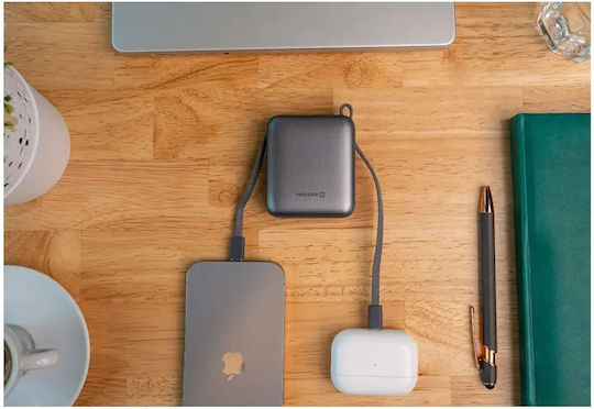 Swissten Power Bank 10000mAh 22.5W με Θύρα USB-C Power Delivery Ασημί