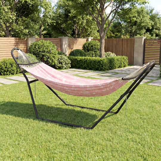 Outsunny Πτυσσόμενη Βάση Αιώρας Μεταλλική Μαύρη 97x278x112cm