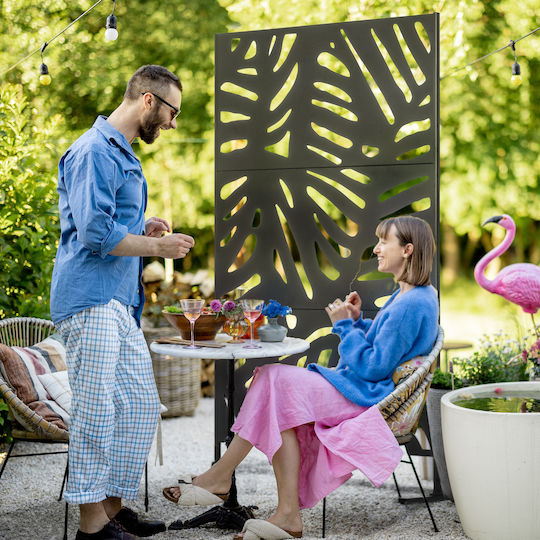 Outsunny Decorative Room Divider Made of Canvas 122x198cm