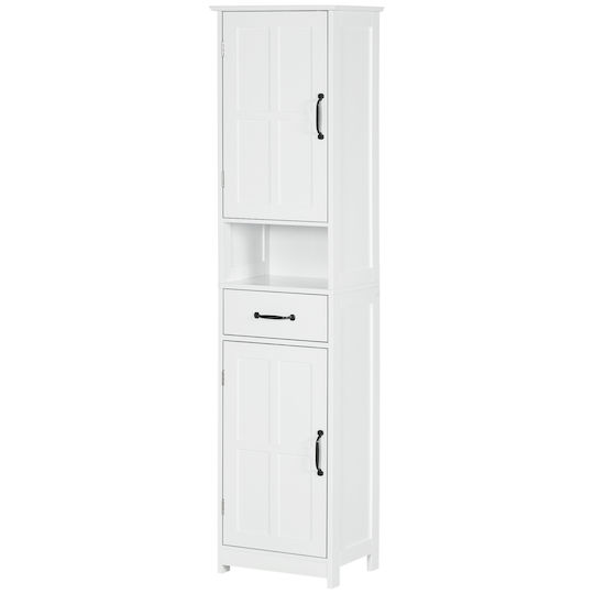 Kleankin Coloană De Baie De Pardoseală M40xA30xÎ164cm Albă