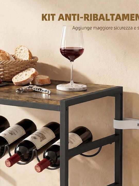 HomCom Επιδαπέδια Κάβα Ποτών Ξύλινη Καφέ 59x30x88.5εκ.
