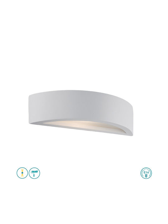 Viokef Ceramic Modern Lumină de Perete cu Soclu E14 Alb 30x7.5cm