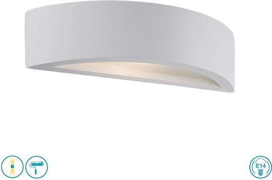 Viokef Ceramic Modern Lamp Wall with Socket E14 White 30x7.5cm