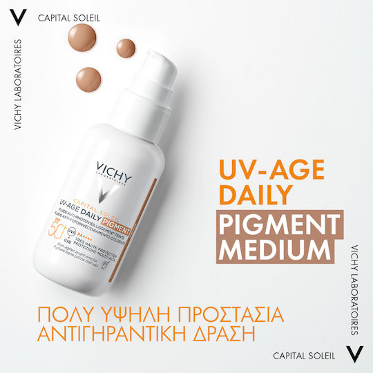 Vichy Capital Soleil UV-AGE Daily Pigment Sunscreen Lotion Face SPF50+ with Color Medium 40ml