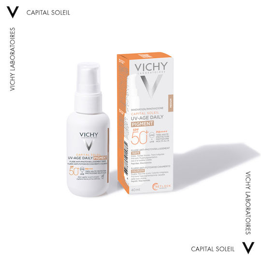 Vichy Capital Soleil UV-AGE Daily Pigment Sunscreen Lotion Face SPF50+ with Color Medium 40ml
