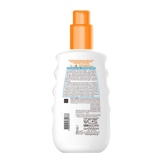 Garnier Ambre Solaire Sensitive Advanced Netlock Водоустойчив Слънцезащитен Крем За Тяло SPF50 Спрей 200мл