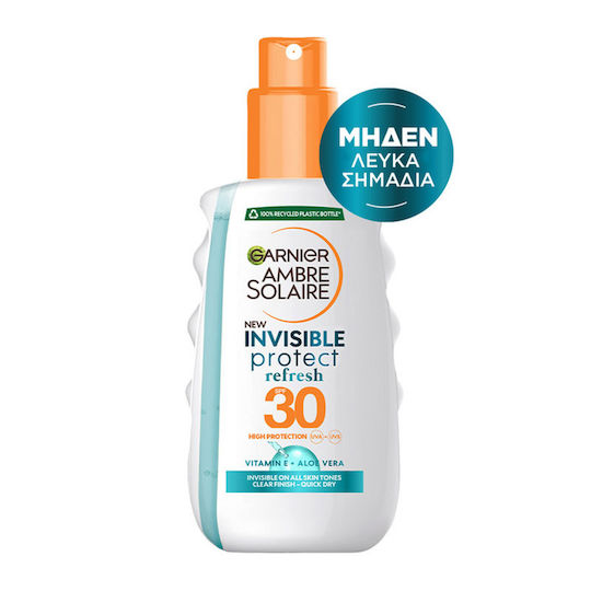 Garnier Ambre Solaire Clear Protect Transparent Αδιάβροχη Αντηλιακή Κρέμα Σώματος SPF30 σε Spray 200ml