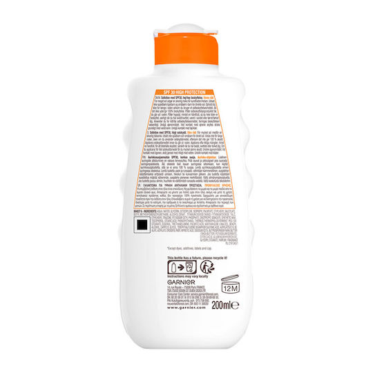 Garnier Ambre Solaire High Protection Sunscreen Body Cream SPF30 200ml