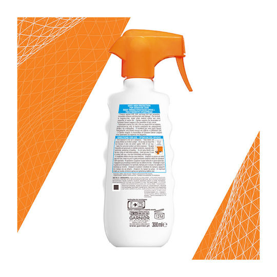 Garnier Ambre Solaire Sensitive Advanced Wasserdicht Sonnencreme Lotion für den Körper SPF50 als Spray 300ml