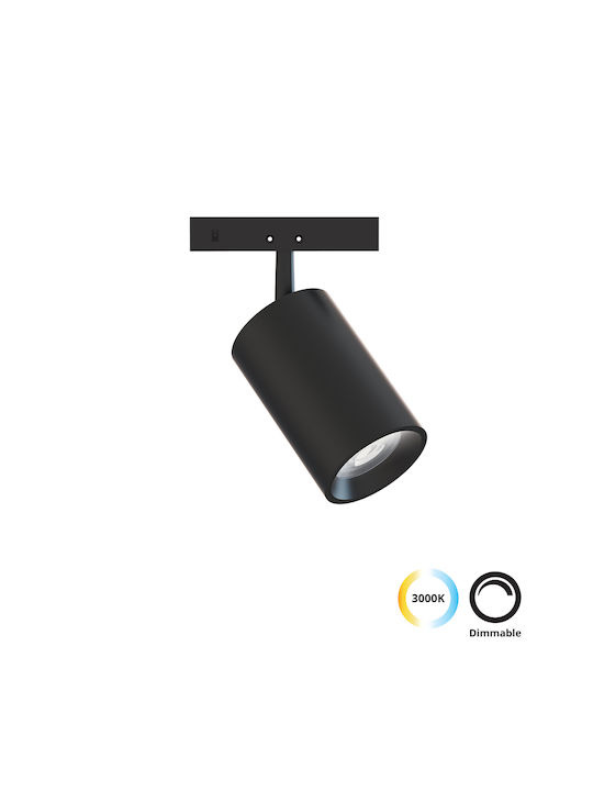Viokef Track Monó LED Thermó Lefkó Spot in Black Colour