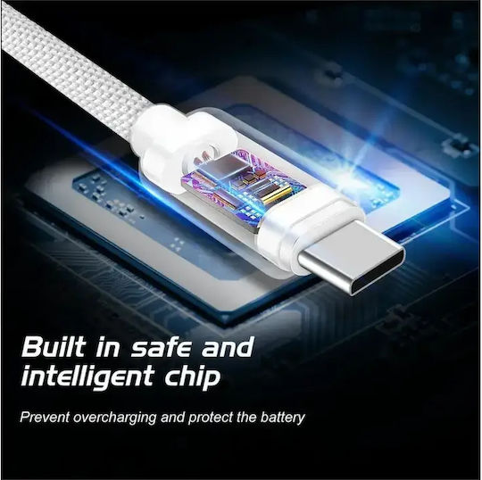 Swissten Braided USB 2.0 Cable USB-C male - USB-C 60W Ασημί 0.2m 71527209