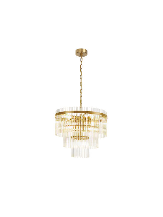 Viokef Sabrina Pendant Light Gold with Crystals for Socket E14, E.14 450x56cm
