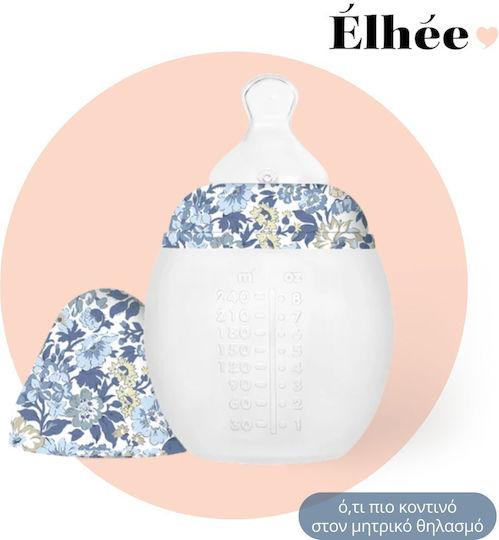 Elhee Kunststoff Babyflasche X Liberty Collection Anti-Kolik mit Silikon Saugflasche Blau 240ml