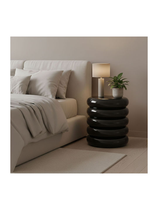 Masă Laterală Rotundă Metalică Neagră M31xL31xÎ45cm