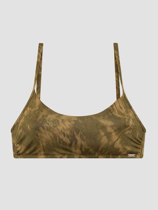 Bikini Triangle With Padding Khaki Tie Dye