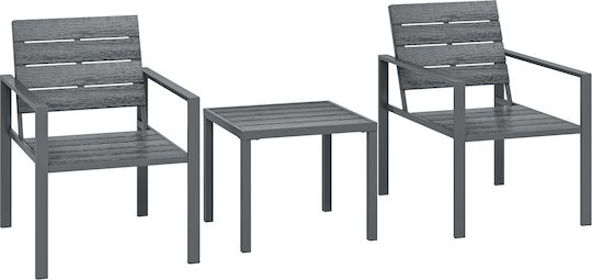 Outsunny Garten- und Outdoor-Möbelsets Wohnbereich 3 Stück Dunkelgrau