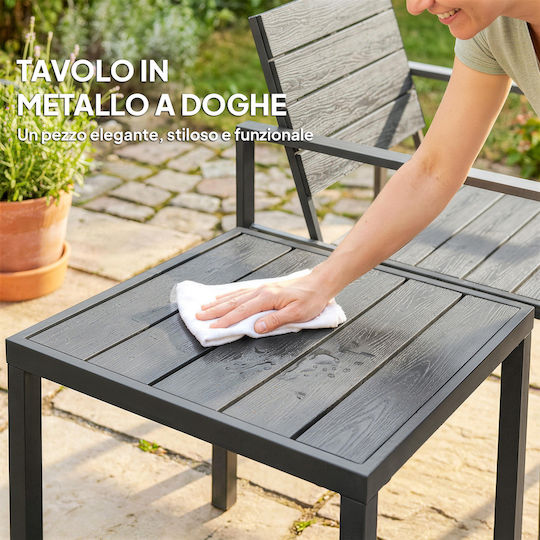 Outsunny Garten- und Outdoor-Möbelsets Wohnbereich 3 Stück Dunkelgrau