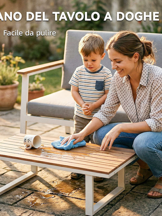 Set Cameră De Zi Pentru Exterior 4 Piese Gri Cu Perne