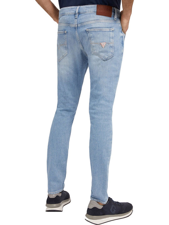 Miami Men's Elastic Jeans Pants with Skinny Fit Light Blue