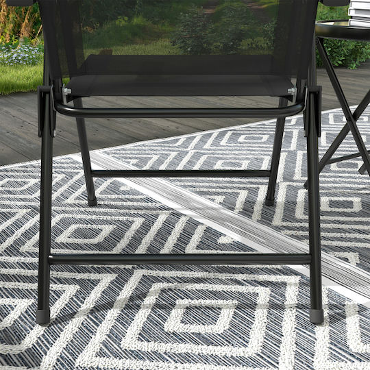 Outsunny Garten- und Outdoor-Möbelsets Wohnzimmer Typsatz 3 Stück Schwarz
