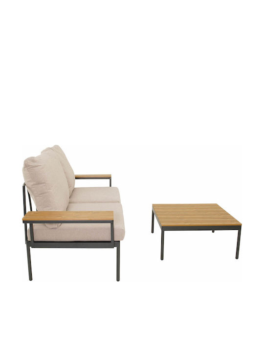Outdoor Living Room Set 3 Pieces Anthracite