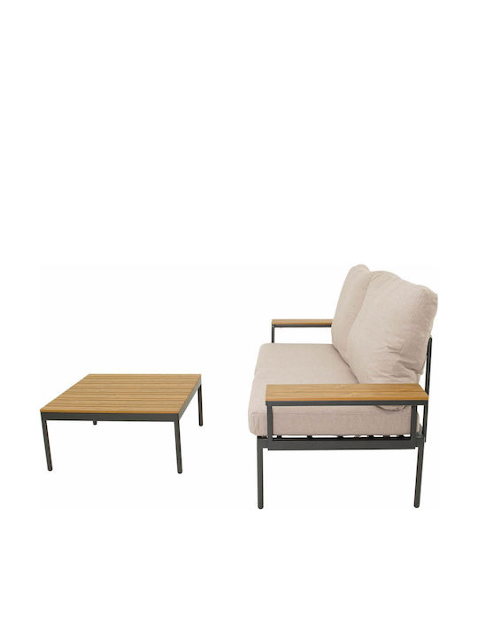 Outdoor Living Room Set 3 Pieces Anthracite