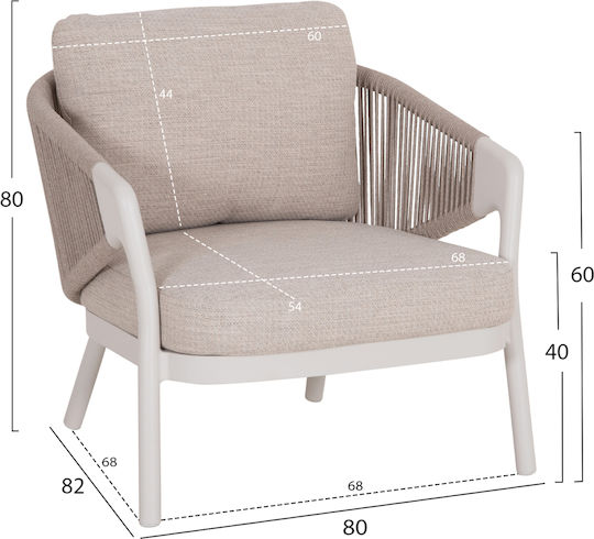 Garten- und Outdoor-Möbelsets Wohnzimmer Typsatz 5 Stück Ivory