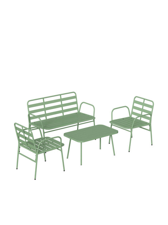 Outsunny Garten- und Outdoor-Möbelsets Wohnzimmer Typsatz 4 Stück Grün