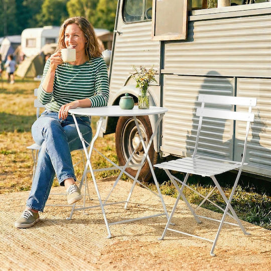 Outsunny Garten- und Outdoor-Möbelsets Wohnzimmer Typsatz 3 Stück Weiß