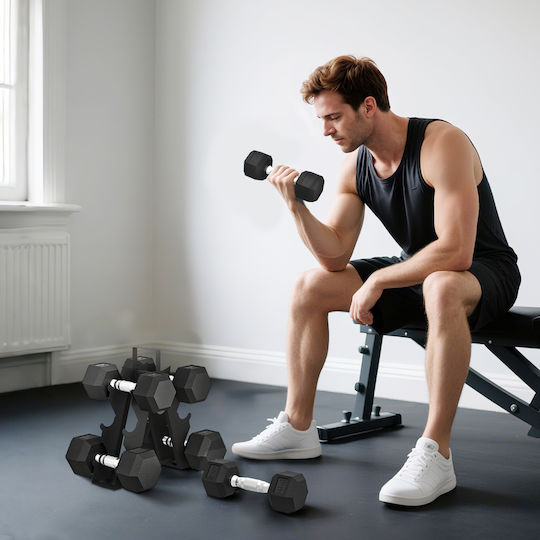 Sportnow Σετ Βαράκια Εξάγωνα 6τμχ Συνολικού Βάρους 36kg