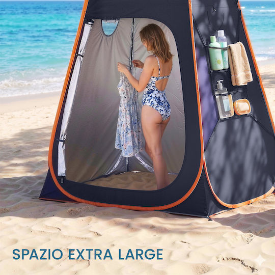Outsunny Camping Tent Pop Up Toilet Storage Blue 3 Seasons 152x152x190cm