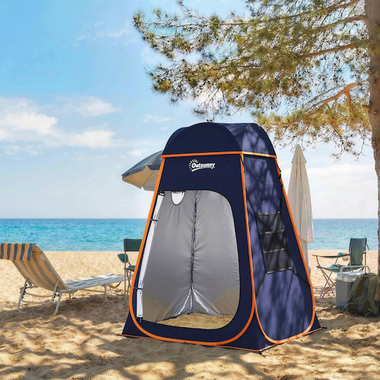 Outsunny Camping Tent Pop Up Toilet Storage Blue 3 Seasons 152x152x190cm