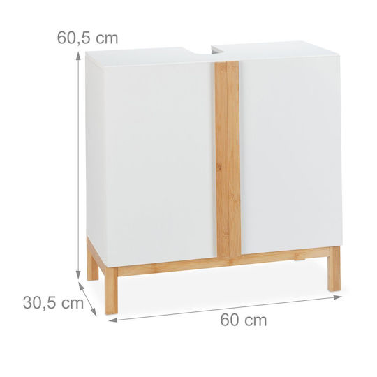 Relaxdays Unitate De Mobilier Pentru Baie Fără Lavoar L60xA30,5xÎ60,5cm Alb/Maro