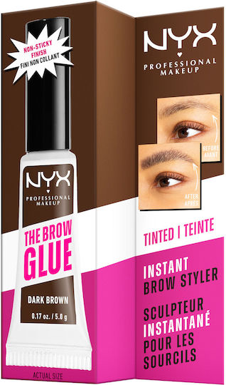 NYX Professional Makeup The Brow Glue Gel for Eyebrows 04 Dark Brown