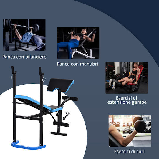 HomCom Einstellbare Trainingsbank für Bizeps und Unterleib mit Ständern