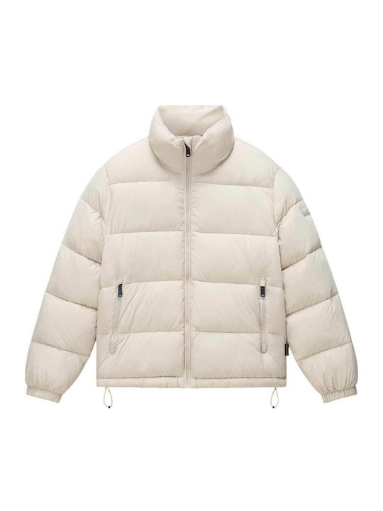 A-box Women's Short Lifestyle Jacket for Winter Beige