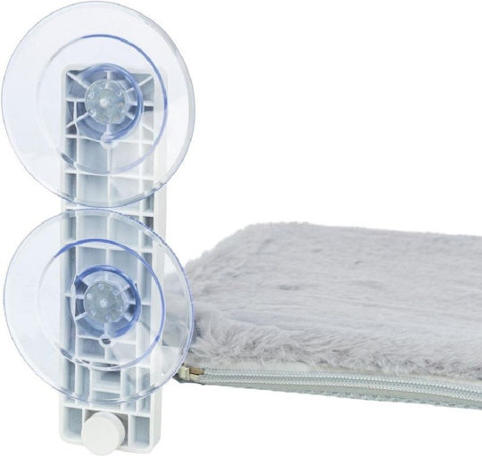 Trixie Window Bed Cat Bed White Grey Plush Mesh Foldable 58 × 34 Cm