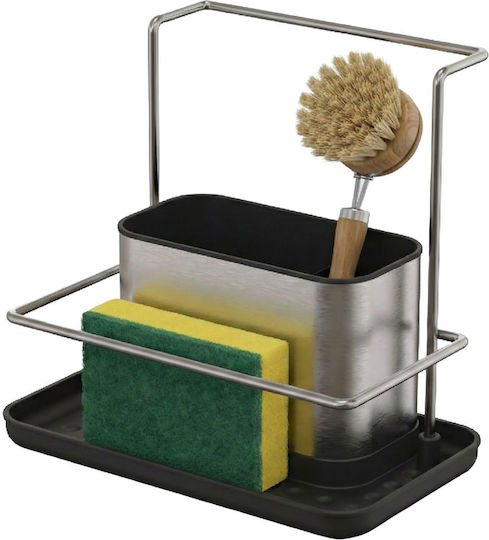 Relaxdays Organizator Pentru Chiuvetă de Bucătărie Negru 19x12x21cm