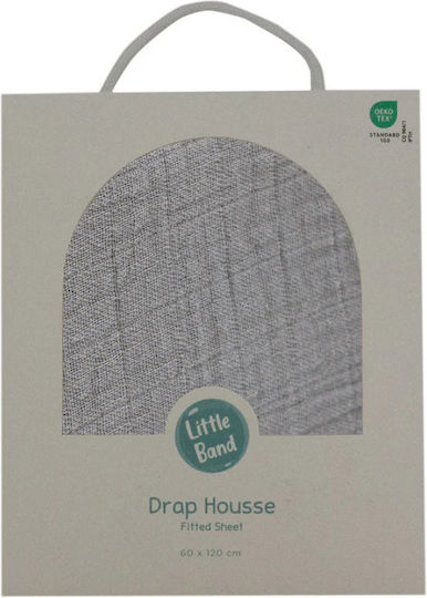 Little Band Baby Crib Cotton Fitted Sheet Gray 60x120cm