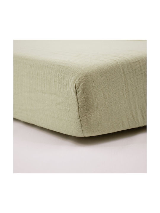 Little Band Подредба Детски Чаршафи За Количка Памучни с Ластик Бели 60x120см 2 Бройки