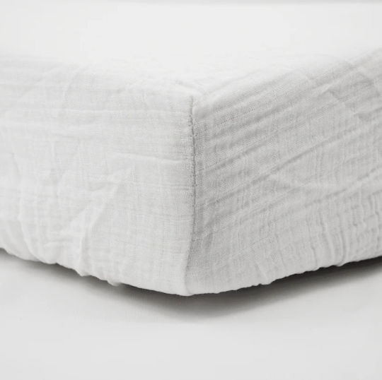 Little Band Set Baby Crib Cotton Fitted White Sheets 60x120cm 2 Pieces